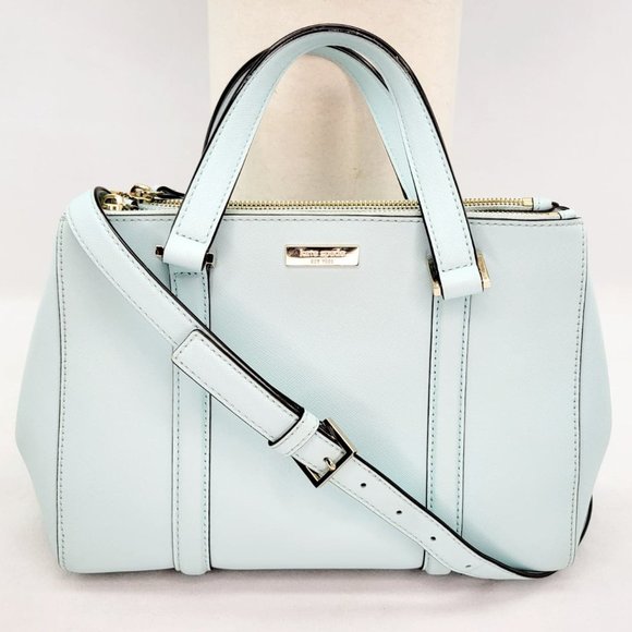 kate spade Handbags - AUTHENTIC KATE SPADE NEW YORK Grace Blue Loden Newbury Lane Leather Satchel